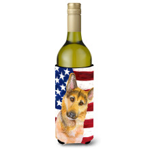 """"Caroline's Treasures German Shepherd #2 Patriotic Decorative Bottle Hugger 750ml Multicolor""""