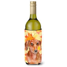"Caroline's Treasures Capa Decorativa para Garrafa Dachshund Vermelha, 750ml, Multicolor"