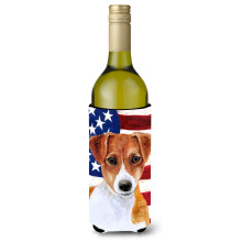 """"Caroline's Treasures Jack Russell Terrier Patriotic Decorative Bottle Hugger 750ml Multicolor""""