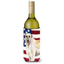 Caroline's Treasures Irish Wolfhound Patriotic Decorative Bottle Hugger 750ml Multicolor