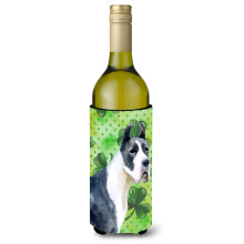 """"Caroline's Treasures Harlequin Dane St Patrick's Decorative Bottle Hugger 750ml Multicolor""""