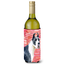 Caroline's Treasures Harlequin Dane Love Decorative Bottle Hugger 750ml Multicolor