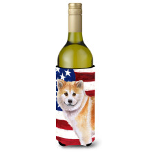 Caroline's Treasures Shiba Inu Patriotic Decorative Bottle Hugger 750ml Multicolor