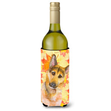 """"Caroline's Treasures German Shepherd #2 Fall Decorative Bottle Hugger 750ml Multicolor""""