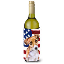 Caroline's Treasures Jack Russell Terrier #2 Patriotic Decorative Bottle Hugger 750ml Multicolor