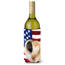 Caroline's Treasures Pekingese Patriotic Decorative Bottle Hugger 750ml Multicolor