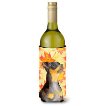 """"Caroline's Treasures Miniature Pinscher #2 Fall Decorative Bottle Hugger 750ml Multicolor""""