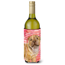 "Caroline's Treasures Shar Pei Puppy Love - Suporte Decorativo para Garrafa, 750ml, Multicolor"