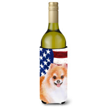 Caroline's Treasures Pomeranian #2 Patriotic Decorative Bottle Hugger 750ml Multicolor