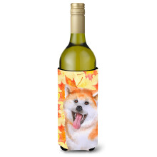 """"Caroline's Treasures Akita Fall Decorative Bottle Hugger 750ml Multicolor""""