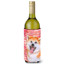 Caroline's Treasures Akita Love Decorative Bottle Hugger 750ml Multicolor