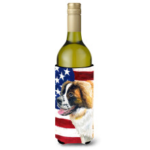 Caroline's Treasures Saint Bernard Patriotic Decorative Bottle Hugger 750ml Multicolor