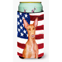 Caroline's Treasures Pharaoh Hound Patriotic Decorative Can Hugger Tall Boy Multicolor