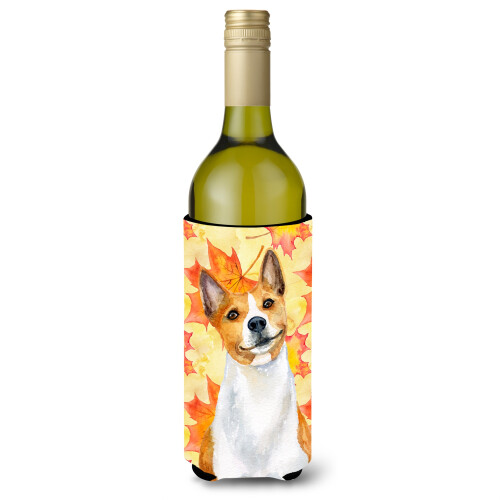 """"Caroline's Treasures Basenji Fall Decorative Bottle Hugger  750ml  Multicolor""""