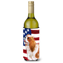 Caroline's Treasures Cavalier Spaniel Patriotic Decorative Bottle Hugger 750ml Multicolor