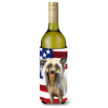"Caroline's Treasures Chinese Crested Garrafa Decorativa Patriótica, 750ml, Multicolor"