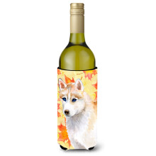 """"Caroline's Treasures Siberian Husky Fall Decorative Bottle Hugger  750ml  Multicolor""""