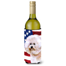 """"Caroline's Treasures Bichon Frise #2 Patriotic Decorative Bottle Hugger 750ml Multicolor""""