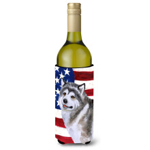 "Caroline's Treasures Alaskan Malamute Patriótico Garrafa Decorativa, 750ml, Multicolor"