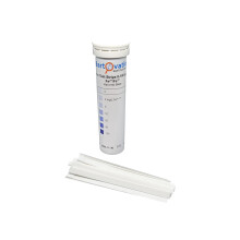 Tiras reactivas de hierro de 0 a 100 ppm. Vial de 50 tiras para medir el hierro libre soluble Fe2+ y Fe3+.