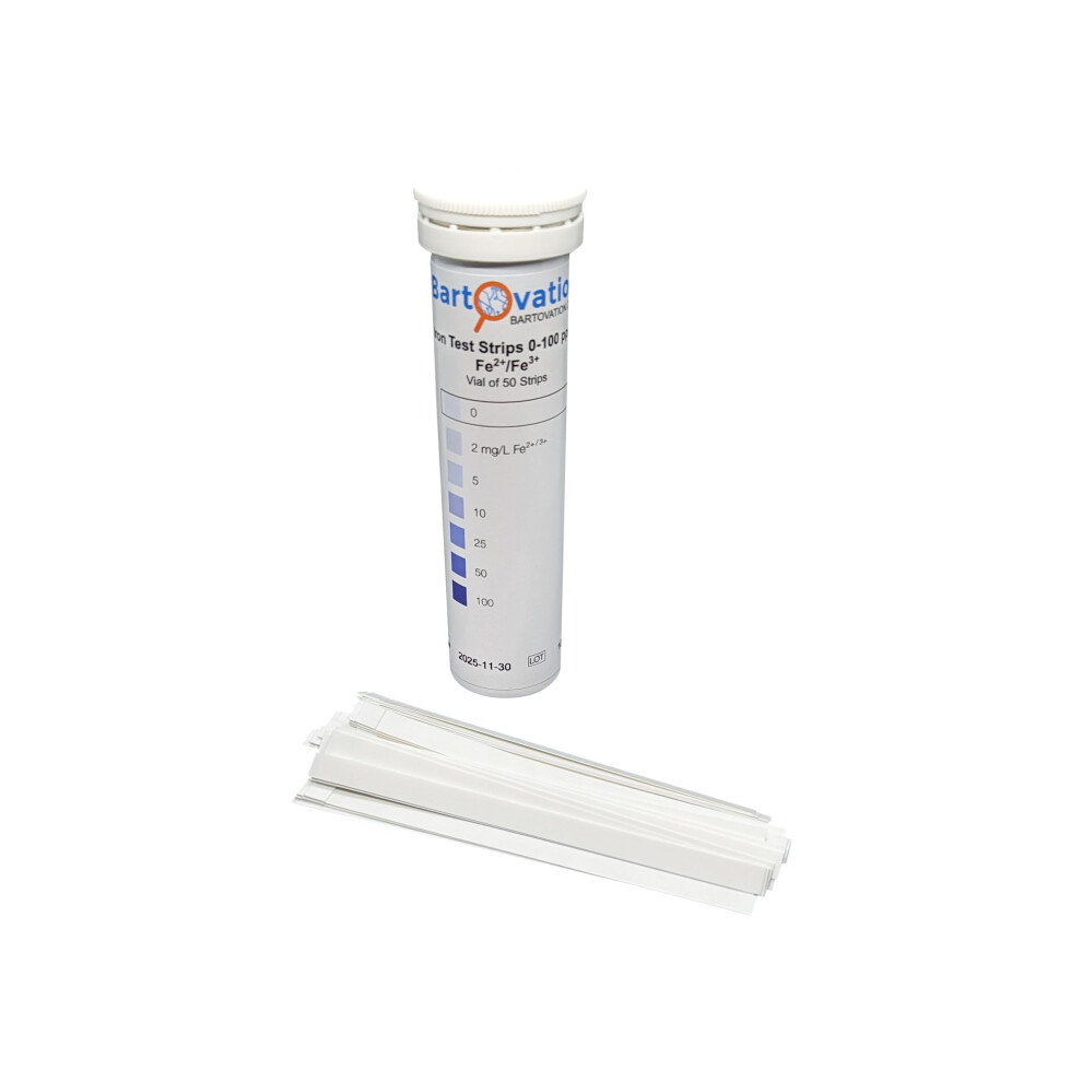 Bandelettes De Test De Fer 0-100 Ppm [Flacon De 50 Bandelettes] Pour Mesurer Le Fer Soluble Libre (Fe2+ Et Fe3+)-image