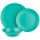 Certified International Melamine 12 pc Dinnerware Set  Service for 4  Teal 2