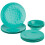 Certified International Melamine 12 pc Dinnerware Set  Service for 4  Teal 1
