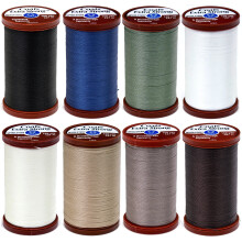 8 kleurenbundel jassen en Clark extra sterke bekledingsdraad - elk 150 meter (zwart wit chona bruin drijfhout groen linnen hennep naturel en soldaatb