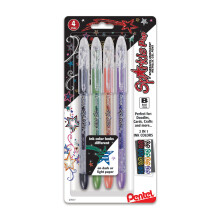 Pentel Sparkle Pop Metallic Gel Pen 1.0mm Bold Line Assorted Colors Pack of 4 (K91BP4M)