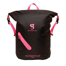 geckobrands Leichter, wasserdichter 30-Liter-Rucksack, Schwarz/Pink     Wasserdichter Rucksack f  r Wanderungen und leichte Wasseraktivit  ten