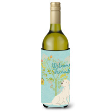 """"Caroline's Treasures Welcome Friends Yellow Labrador Retriever Decorative Bottle Hugger 750 ml Multicolor""""