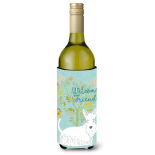 Caroline's Treasures Welcome Friends White Scottish Terrier Deko-Flasche Hugger 750 ml Mehrfarbig