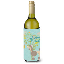 """"Caroline's Treasures Welcome Friends Chocolate Poodle Decorative Bottle Hugger 750 ml Multicolor""""