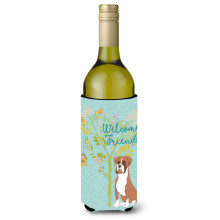 Caroline's Treasures Welcome Friends Flashy Fawn Boxer Deko-Flasche Hugger 750 ml Mehrfarbig