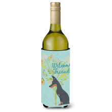 """"Caroline's Treasures Welcome Friends Doberman Pinscher Decorative Bottle Hugger 750 ml Multicolor""""