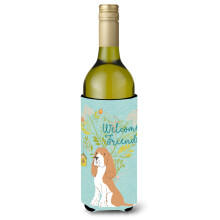""""Caroline's Treasures Welcome Friends Gold Springer Spaniel Decorative Bottle Hugger 750 ml Multicolor""""