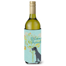 """"Caroline's Treasures Welcome Friends Black Dane Decorative Bottle Hugger 750 ml Multicolor""""