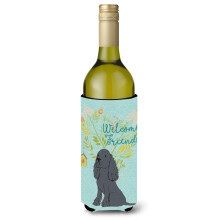 """"Caroline's Treasures Welcome Friends Black Cocker Spaniel Decorative Bottle Hugger 750 ml Multicolor""""