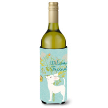 """"Caroline's Treasures Welcome Friends White Chihuahua Decorative Bottle Hugger 750 ml Multicolor""""
