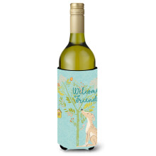 Caroline's Treasures Welcome Friends Brindle Greyhound Deko-Flasche Hugger 750 ml Mehrfarbig