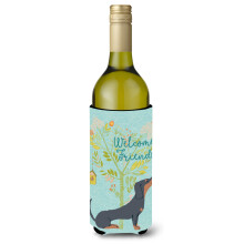 Caroline's Treasures Welcome Friends Black Tan Dackel Deko-Flasche Hugger 750 ml Mehrfarbig