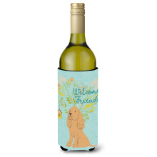 """"Caroline's Treasures Welcome Friends Buff Cocker Spaniel Decorative Bottle Hugger 750 ml Multicolor""""