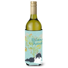 Caroline's Treasures Welcome Friends Black White Collie Deko-Flasche Hugger 750 ml Mehrfarbig