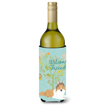 """"Caroline's Treasures Welcome Friends Collie Decorative Bottle Hugger 750 ml Multicolor""""