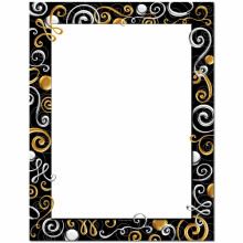 The Image Shop Gold & Silver Swirls Briefpapier - Inkjet & Laser Printerpapier - 100 stuks Randontwerppapier Ideaal voor Uitnodigingen Aankondigingen