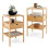 Costway 2Pcs Bamboo Nightstand Bedside Table Modern Side Table Storage Cabinet w/Drawer 1