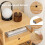 Costway 2Pcs Bamboo Nightstand Bedside Table Modern Side Table Storage Cabinet w/Drawer 5