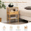 Costway 2Pcs Bamboo Nightstand Bedside Table Modern Side Table Storage Cabinet w/Drawer 8