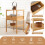 Costway 2Pcs Bamboo Nightstand Bedside Table Modern Side Table Storage Cabinet w/Drawer 6
