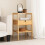 Costway 2Pcs Bamboo Nightstand Bedside Table Modern Side Table Storage Cabinet w/Drawer 4